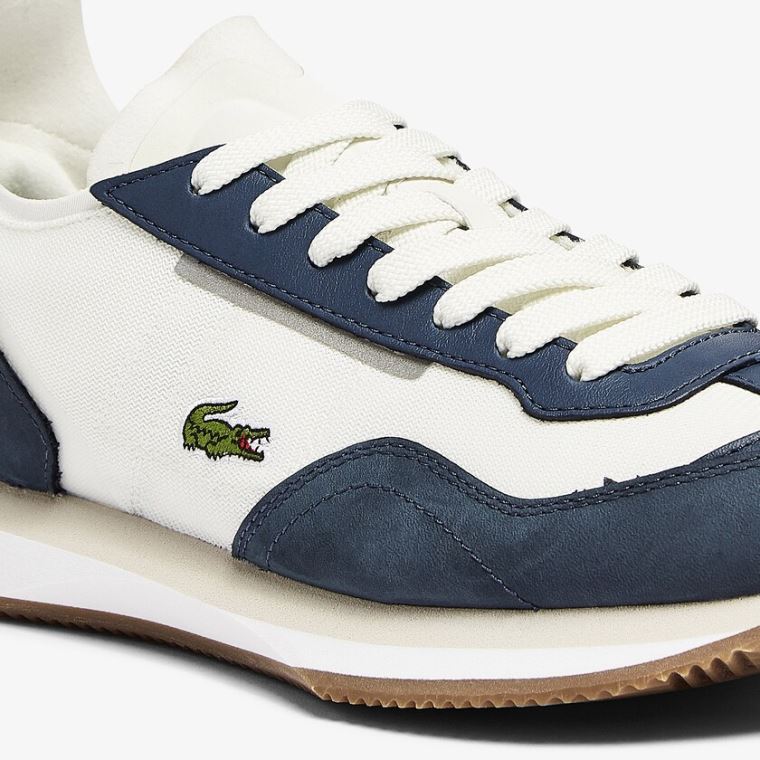 Lacoste Match Break Textilní Sneakers Bílé Tmavě Blankyt | cYs5Auux