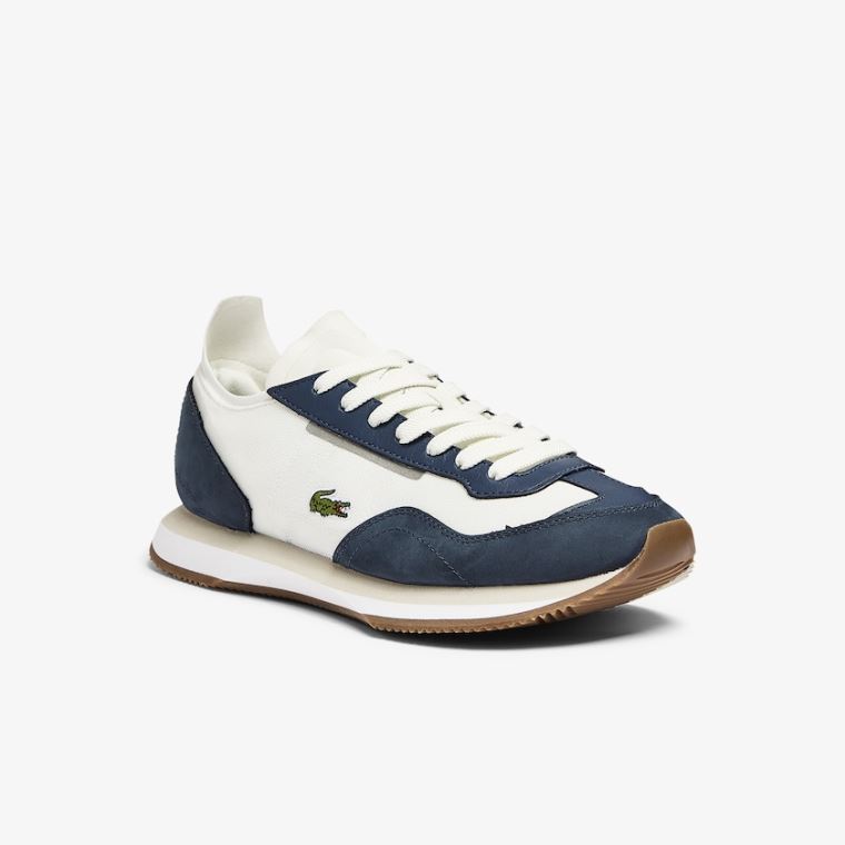 Lacoste Match Break Textilní Sneakers Bílé Tmavě Blankyt | cYs5Auux