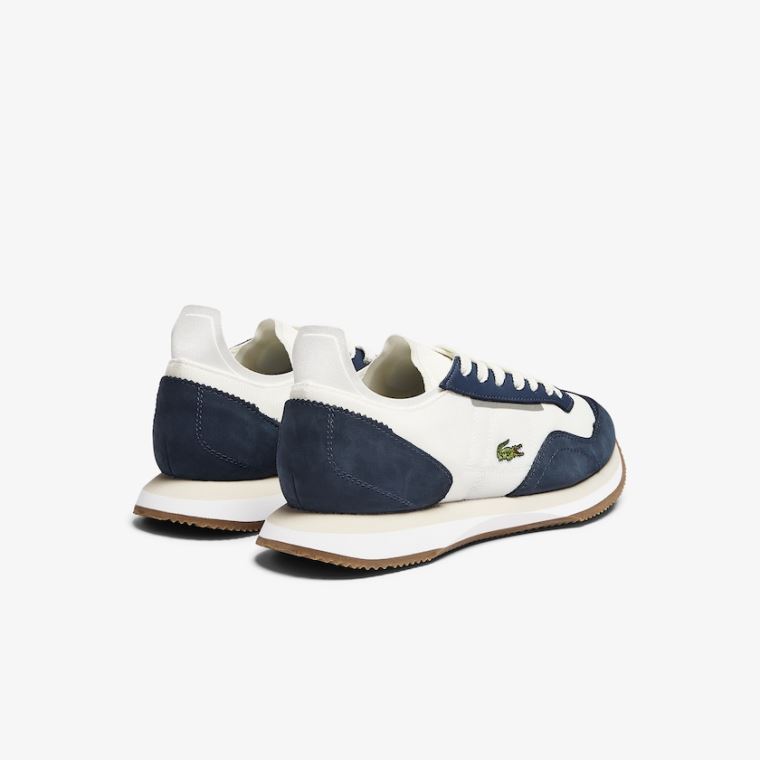 Lacoste Match Break Textilní Sneakers Bílé Tmavě Blankyt | tu26JGb9