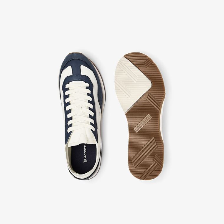 Lacoste Match Break Textilní Sneakers Bílé Tmavě Blankyt | xOp3oxjL