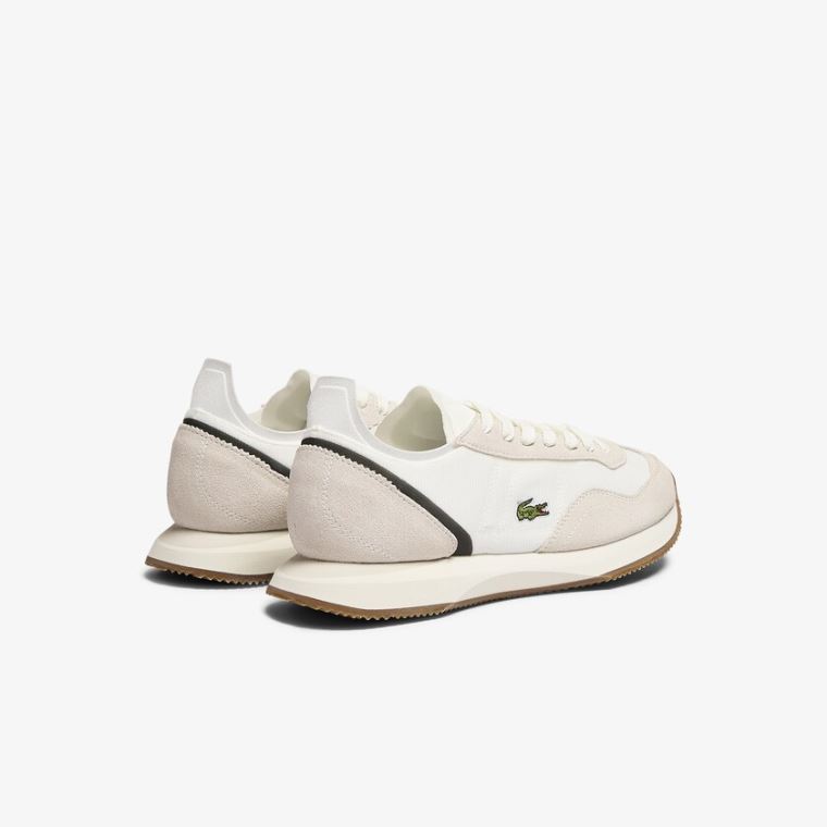 Lacoste Match Break Textilní and Semišové Sneakers Bílé Tmavě Zelene | PrkWVDTG