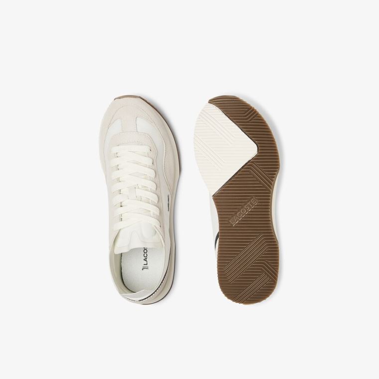 Lacoste Match Break Textilní and Semišové Sneakers Bílé Tmavě Zelene | PrkWVDTG