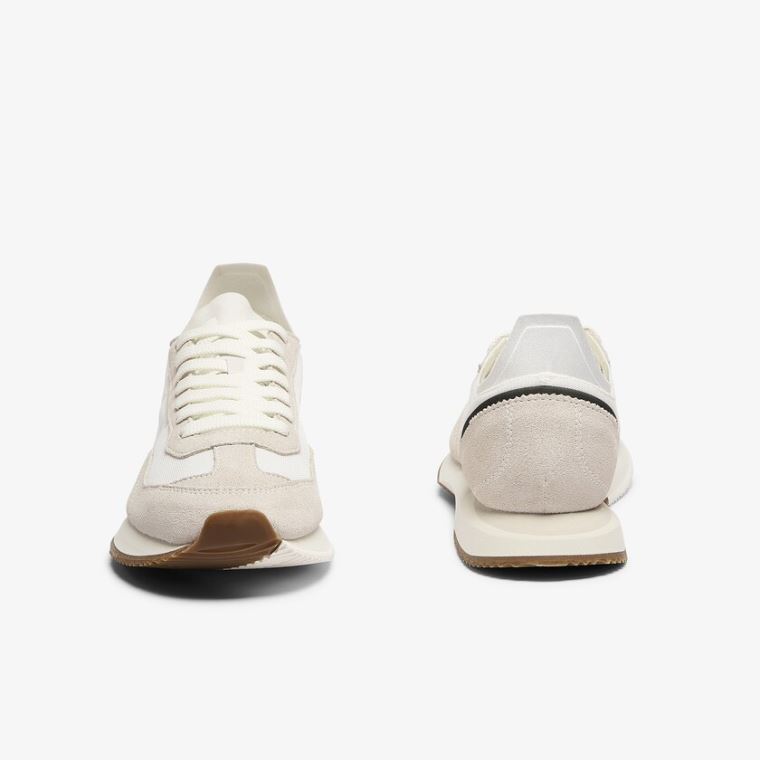 Lacoste Match Break Textilní and Semišové Sneakers Bílé Tmavě Zelene | PrkWVDTG