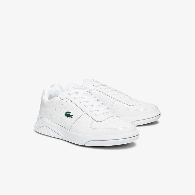 Lacoste Men’s Game Advance Tumbled Læder Sneakers Bílé | mfsSoNqV