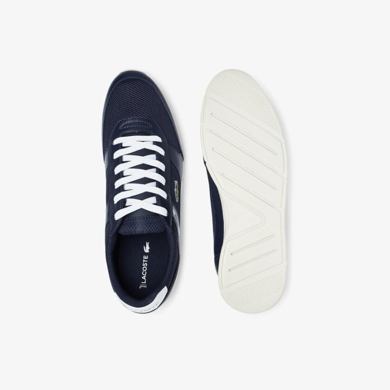 Lacoste Menerva Sportovní Textilní and Læder Sneakers Tmavě Blankyt Bílé | jxMvTa0W