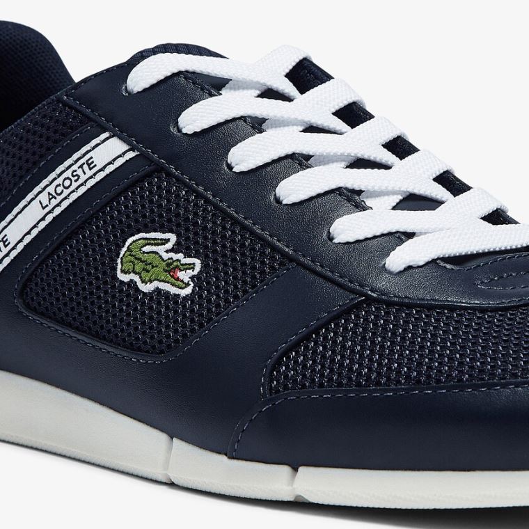 Lacoste Menerva Sportovní Textilní and Læder Sneakers Tmavě Blankyt Bílé | jxMvTa0W