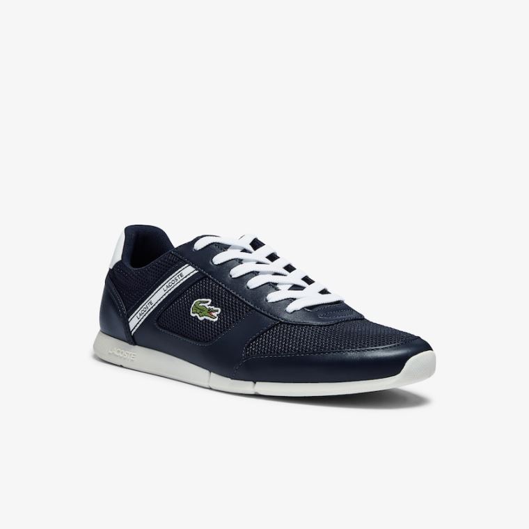 Lacoste Menerva Sportovní Textilní and Læder Sneakers Tmavě Blankyt Bílé | jxMvTa0W