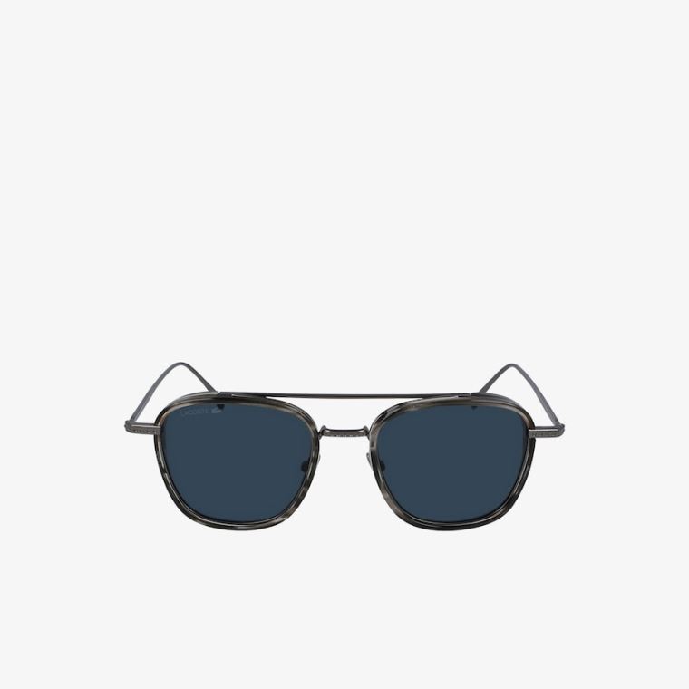 Lacoste Modified Rectangle Metal Novak Djokovic Capsule Sunglasses Šedé | t7FxLSeT