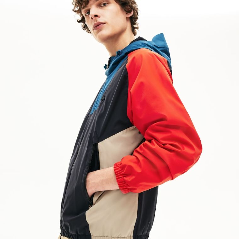 Lacoste Motion Vody-Resistant Colorblock Zip Jacket Tmavě Šedé Tmavě Blankyt Blankyt Červené Béžový | FCe54uPe