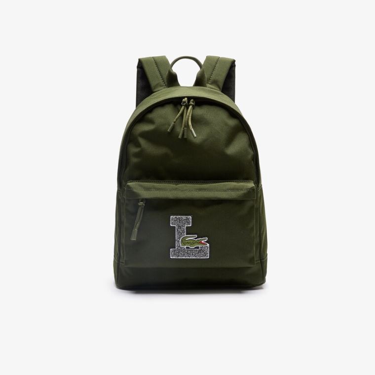 Lacoste Neocroc L Patch Platene Backpack Olivy Zelené | NJpefCeB