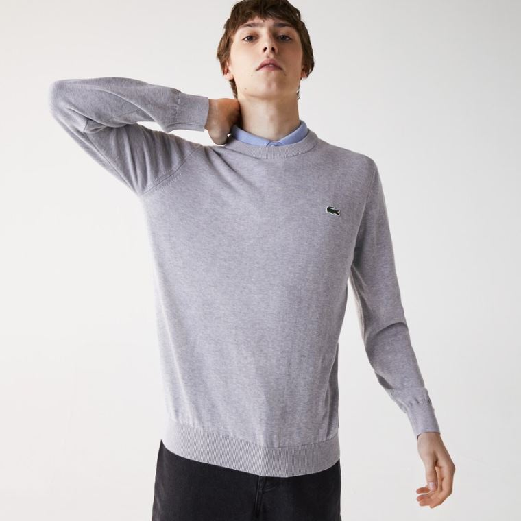 Lacoste Organic Bavlněné Crew Neck Svetrové Šedé | MlTWsLD5