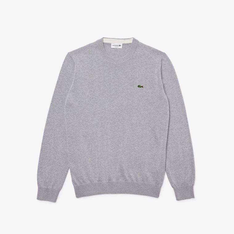 Lacoste Organic Bavlněné Crew Neck Svetrové Šedé | MlTWsLD5