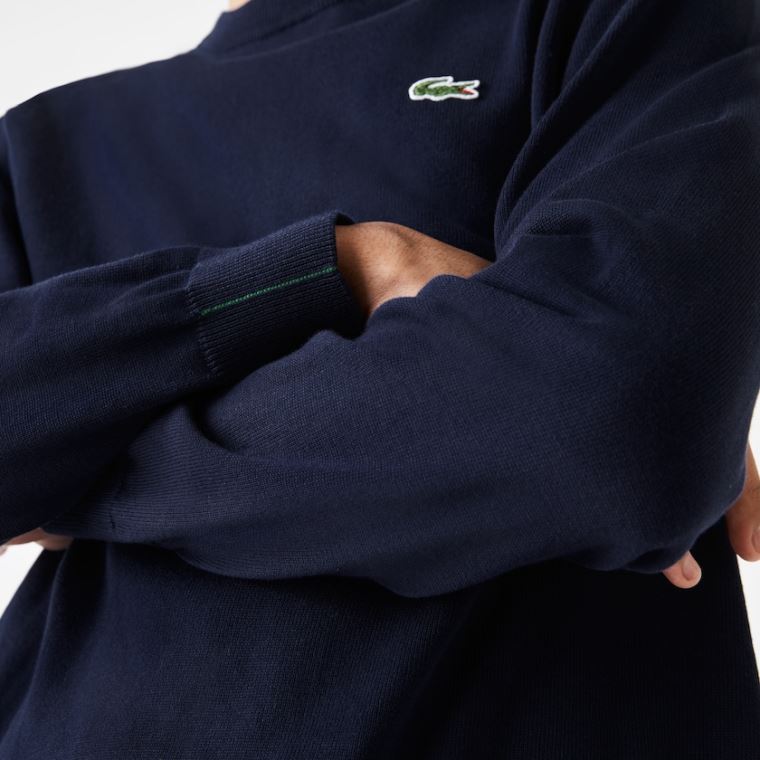 Lacoste Organic Bavlněné Crew Neck Svetrové Tmavě Blankyt Blankyt | fm7XGy6r