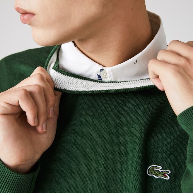 Lacoste Organic Bavlněné Crew Neck Svetrové Zelene | o7i5uttj