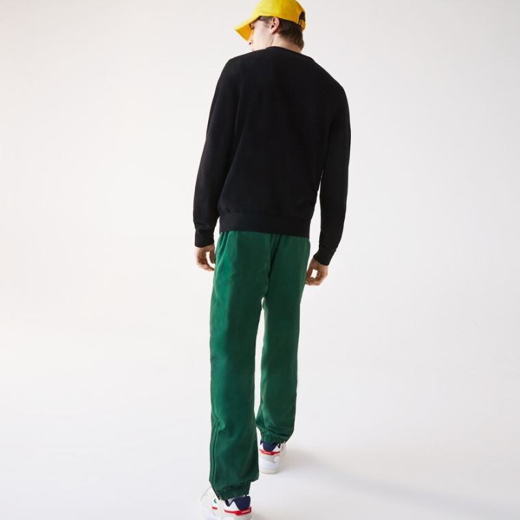 Lacoste Organic Bavlněné Crew Neck Svetrové Černé | pW8VM0Sp