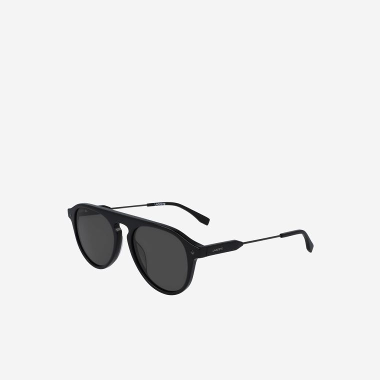 Lacoste Oval Acetate One Top Bridge Sunglasses Černé | ceRqHloa