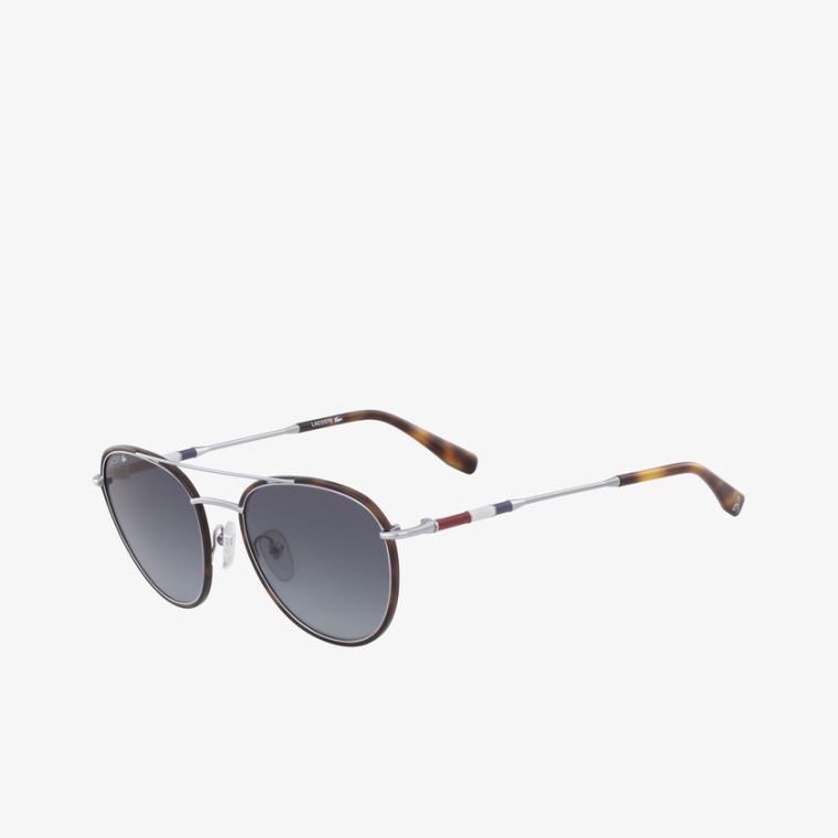 Lacoste Oval Metal Novak Djokovic Sbírka Sunglasses Stříbrné | yAkkUiUm