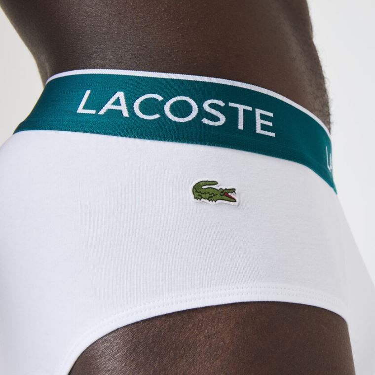 Lacoste Pack Of 3 Běžné Briefs Černé Bílé Šedé | I87wQDOh