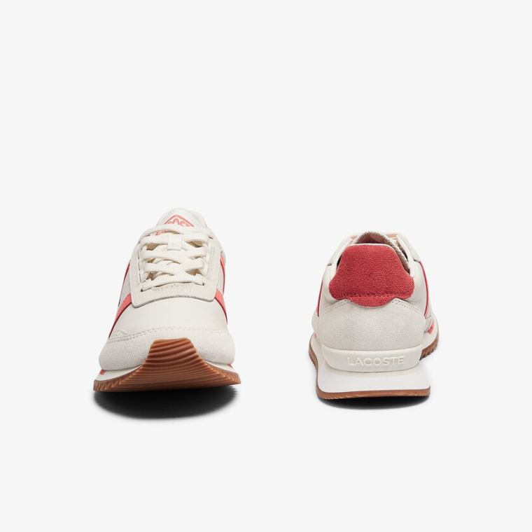 Lacoste Partner Retro Læder Sneakers Béžový Růžové | ofsbCIyV