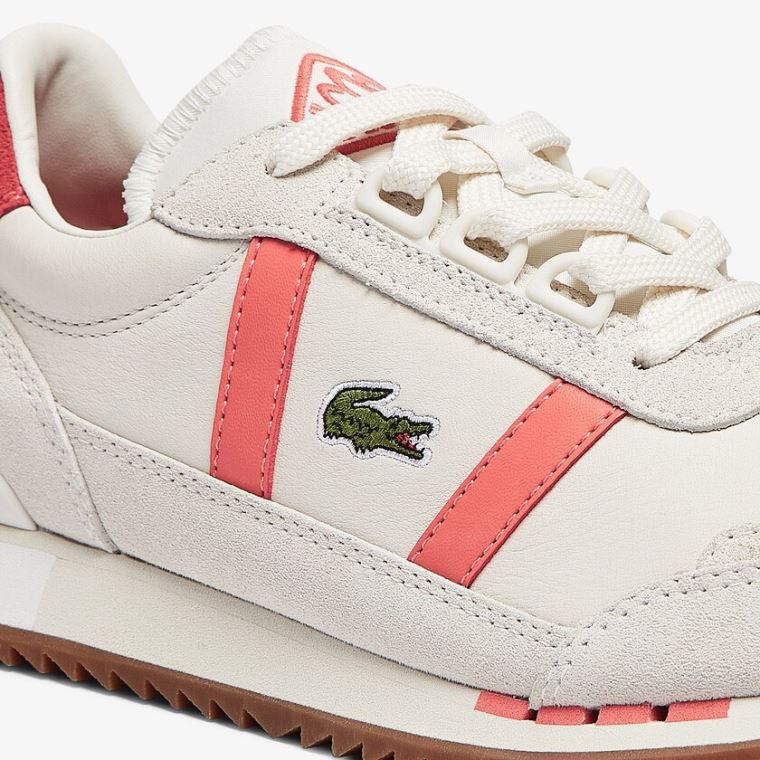 Lacoste Partner Retro Læder Sneakers Béžový Růžové | ofsbCIyV