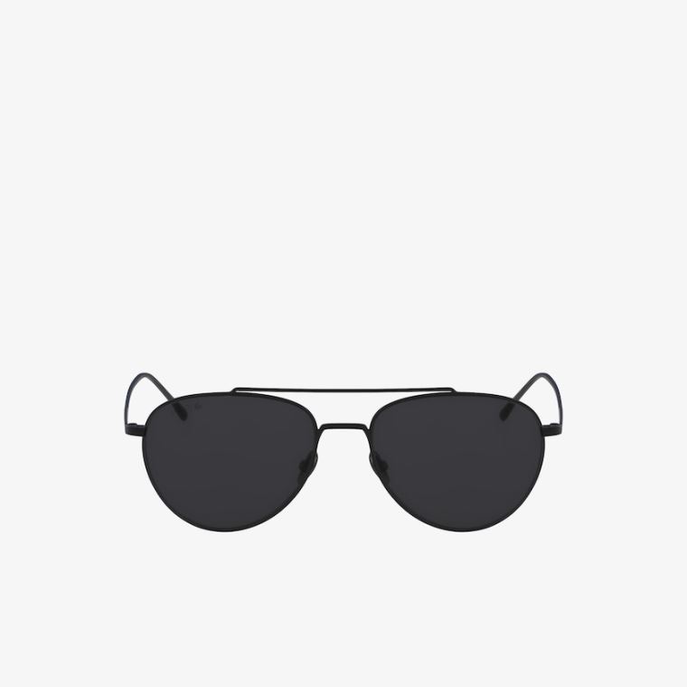 Lacoste Pilot Shape Metal Ultra-Thin Sunglasses Černé Blankyt | Svn8XCW3