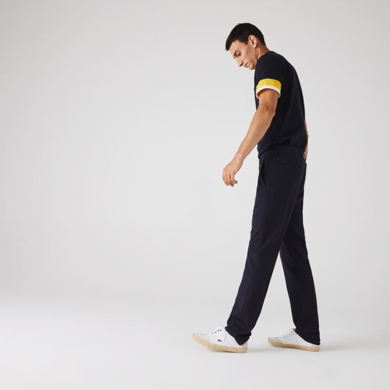 Lacoste Pleated Stretch Chino Pants Tmavě Blankyt Blankyt | VjCAkybH