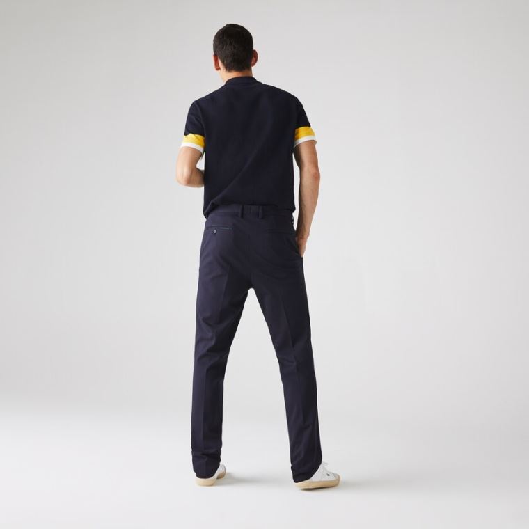 Lacoste Pleated Stretch Chino Pants Tmavě Blankyt Blankyt | VjCAkybH