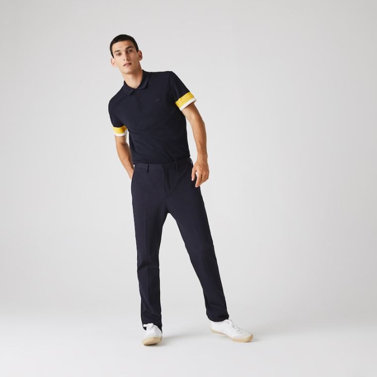 Lacoste Pleated Stretch Chino Pants Tmavě Blankyt Blankyt | VjCAkybH