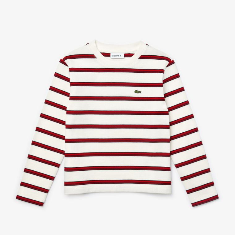 Lacoste Print Thick Bavlněné Nautical Top Bílé Červené Tmavě Blankyt Blankyt | ky8YMyde