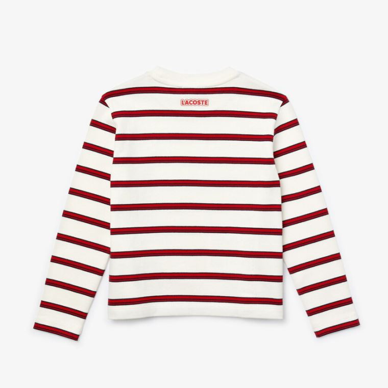 Lacoste Print Thick Bavlněné Nautical Top Bílé Červené Tmavě Blankyt Blankyt | ky8YMyde