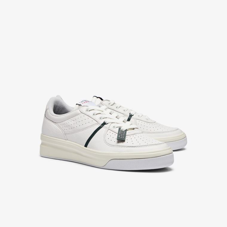 Lacoste Quantace Læder Sneakers Bílé Béžový | ECYT4666