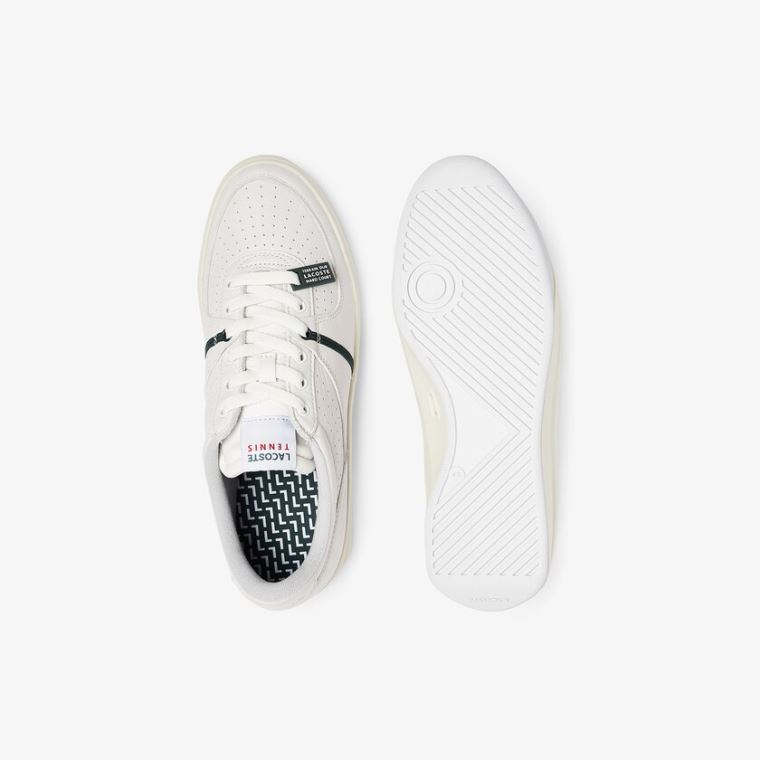 Lacoste Quantace Læder Sneakers Bílé Béžový | ECYT4666