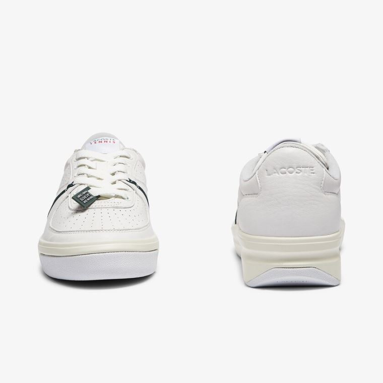 Lacoste Quantace Læder Sneakers Bílé Béžový | ECYT4666