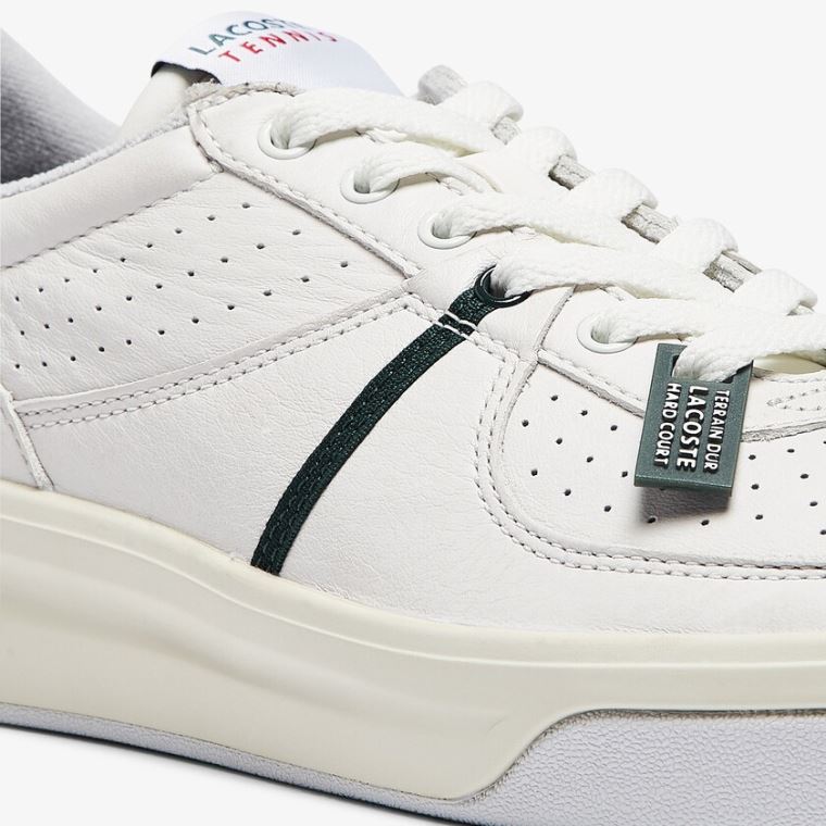 Lacoste Quantace Læder Sneakers Bílé Béžový | ECYT4666