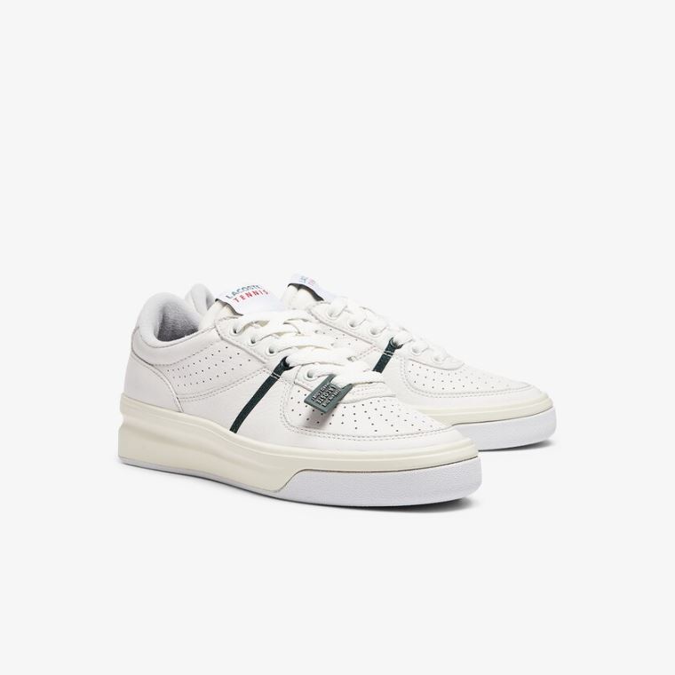 Lacoste Quantace Læder Sneakers Bílé Béžový | nFbRu96M