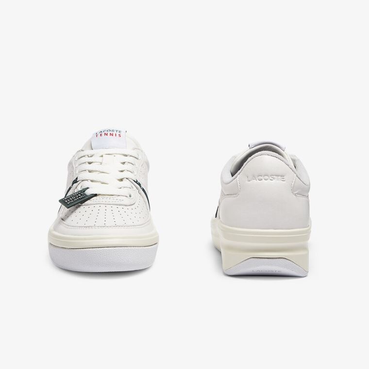 Lacoste Quantace Læder Sneakers Bílé Béžový | nFbRu96M