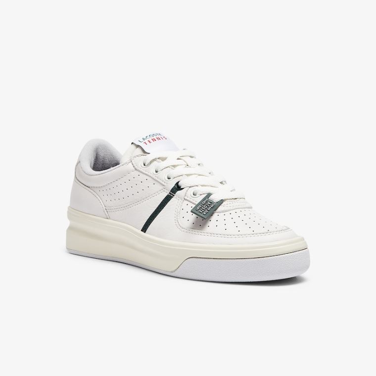 Lacoste Quantace Læder Sneakers Bílé Béžový | nFbRu96M