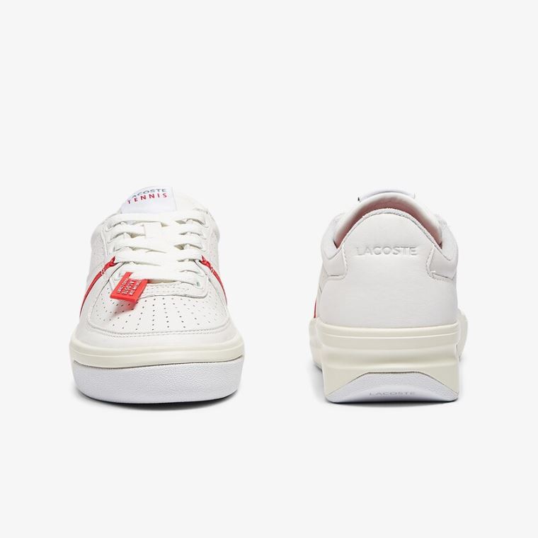 Lacoste Quantace Læder Sneakers Červené Bílé | IHjUUJl0