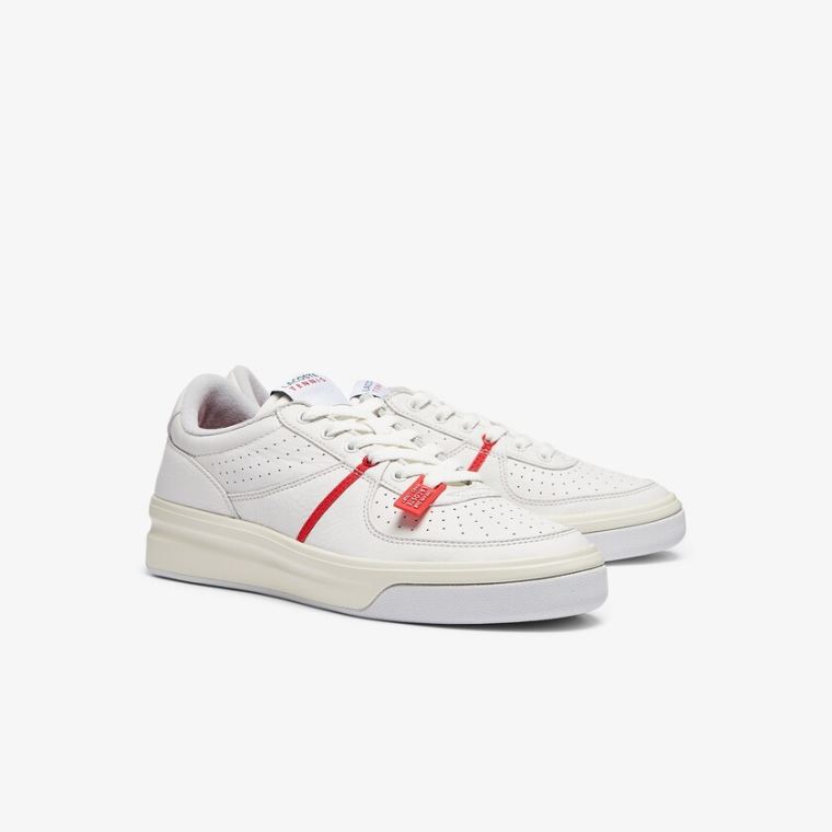 Lacoste Quantace Læder Sneakers Červené Bílé | SKTZLOUi