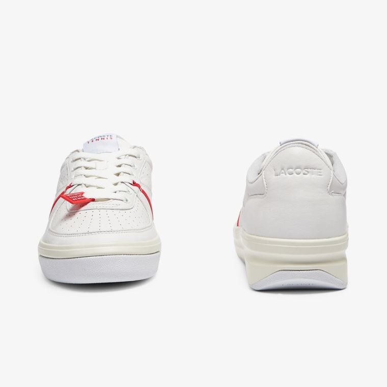 Lacoste Quantace Læder Sneakers Červené Bílé | SKTZLOUi