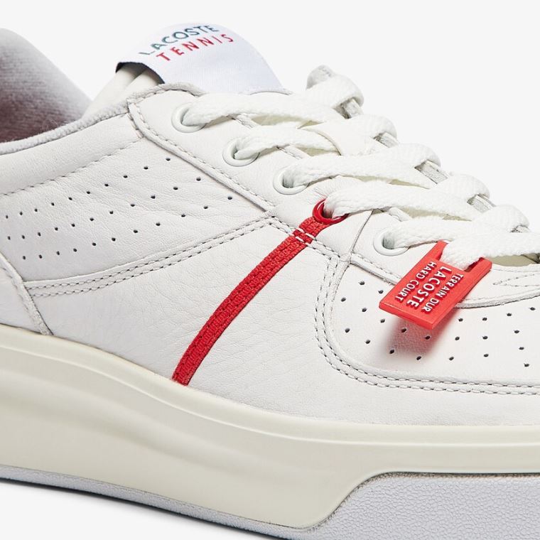 Lacoste Quantace Læder Sneakers Červené Bílé | SKTZLOUi