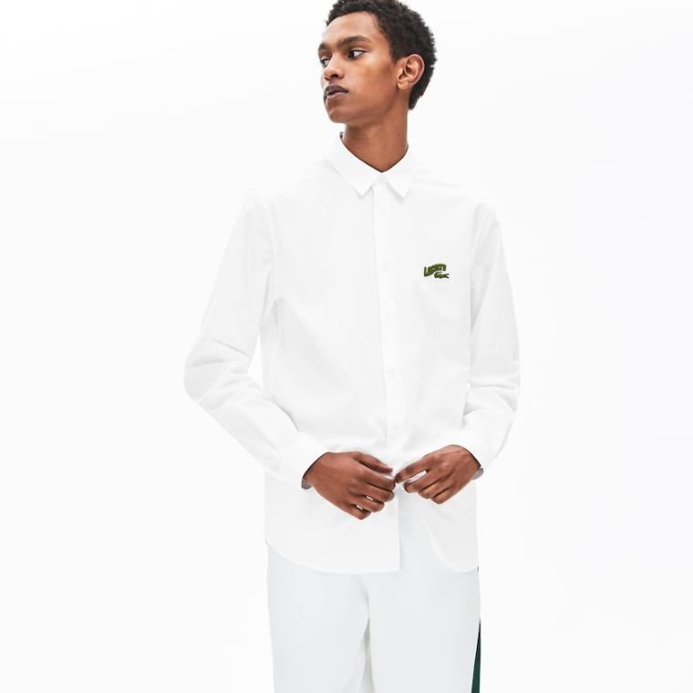 Lacoste Regular Fit Badge Logo Shirt Bílé | c20HYSdm