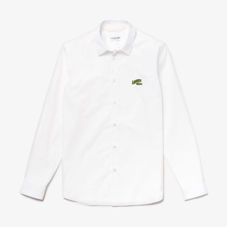 Lacoste Regular Fit Badge Logo Shirt Bílé | c20HYSdm