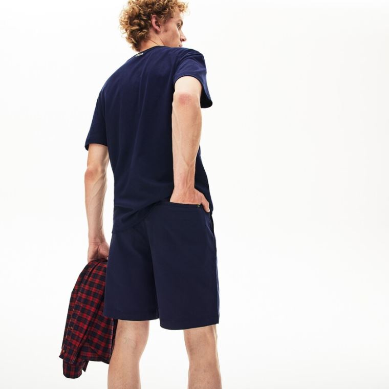 Lacoste Regular Fit Bavlněné Gabardine Bermuda Shorts Tmavě Blankyt Blankyt | wzPUsWcG