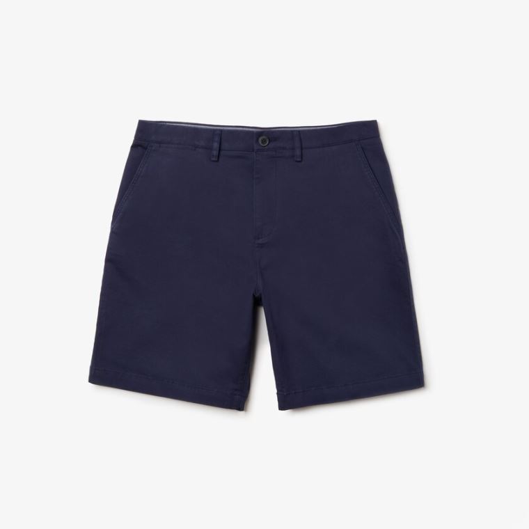 Lacoste Regular Fit Bavlněné Gabardine Bermuda Shorts Tmavě Blankyt Blankyt | wzPUsWcG