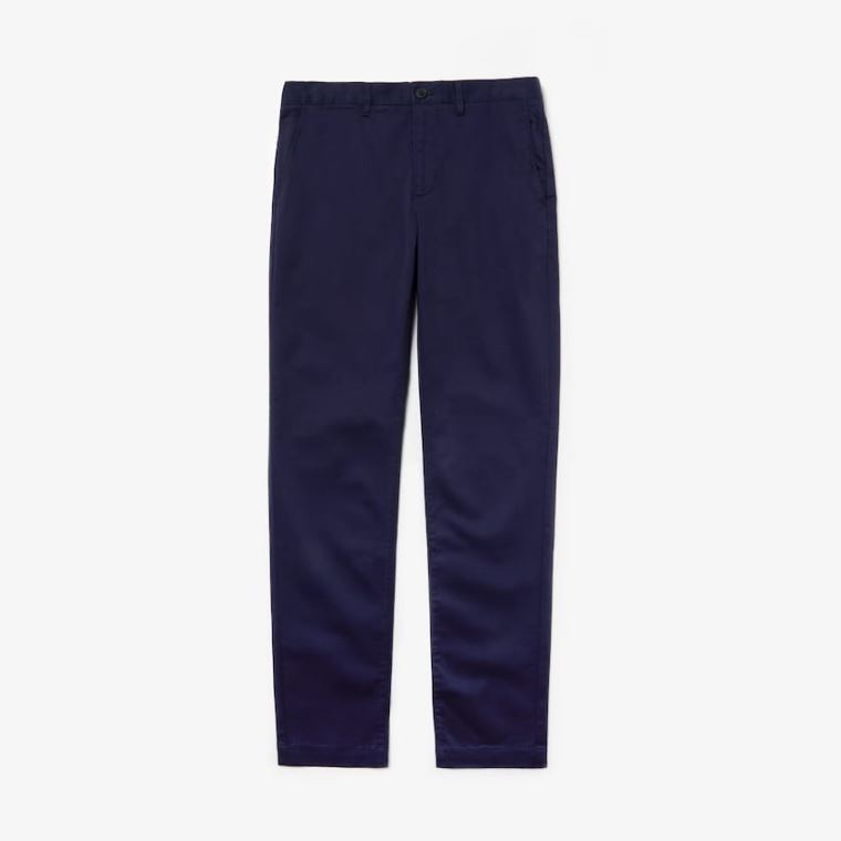 Lacoste Regular Fit Bavlněné Gabardine Chino Pants Tmavě Blankyt Blankyt | LGUioWm4