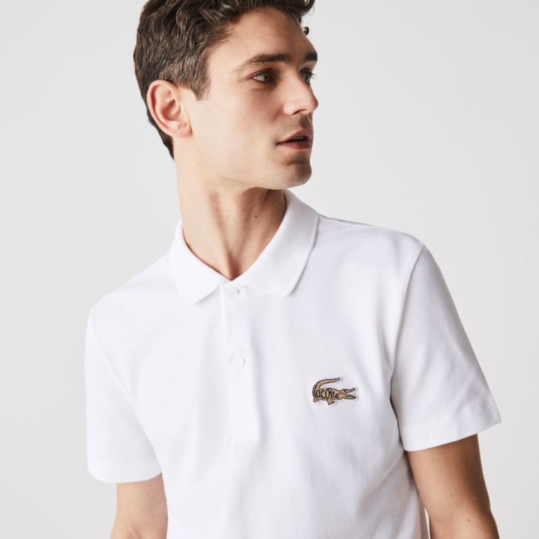 Lacoste Regular Fit Bavlněné Piqué Polo Bílé | SyIkXpc6