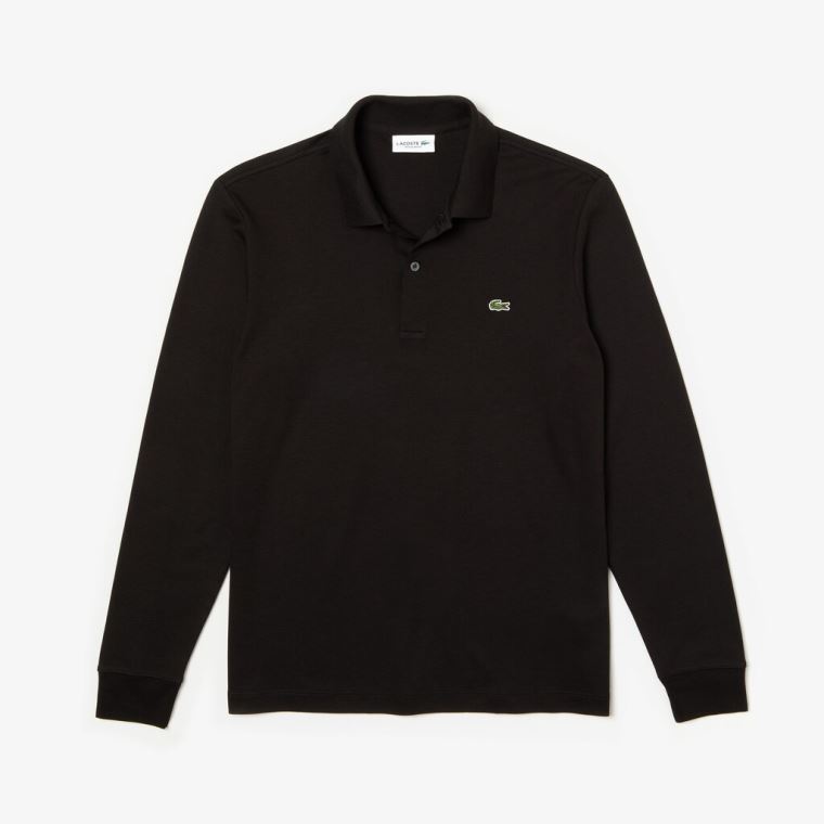 Lacoste Regular Fit Bavlněné Polo Černé | 5VlcrD8R