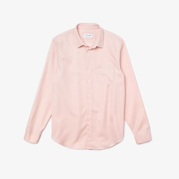 Lacoste Regular Fit Bavlněné Poplin Shirt Světle Růžové | w5mKf8XF