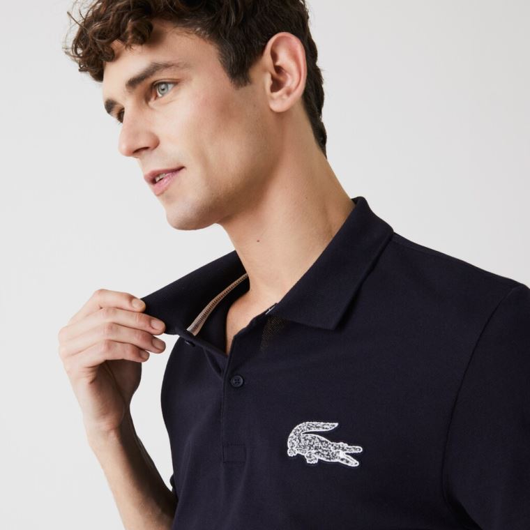 Lacoste Regular Fit Crocodile Badge Bavlněné Piqué Polo Shirt Tmavě Blankyt Blankyt | 16s6gLaQ